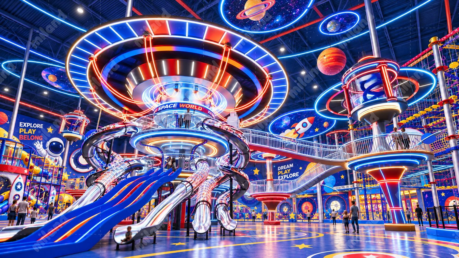 Miland Castle Indoor Playground installed in a commercial venue