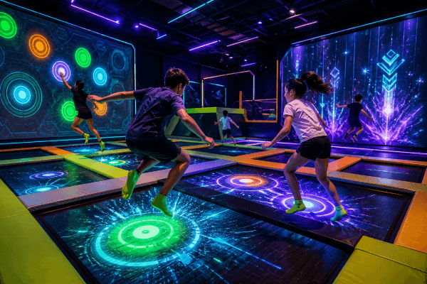 kids trampoline interactive games